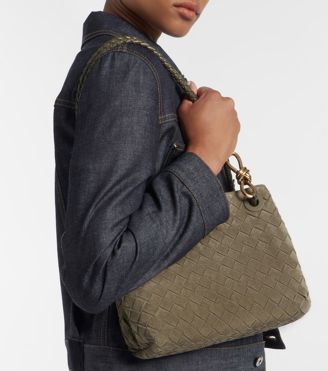 Tote Andiamo Small aus Veloursleder | Bottega Veneta