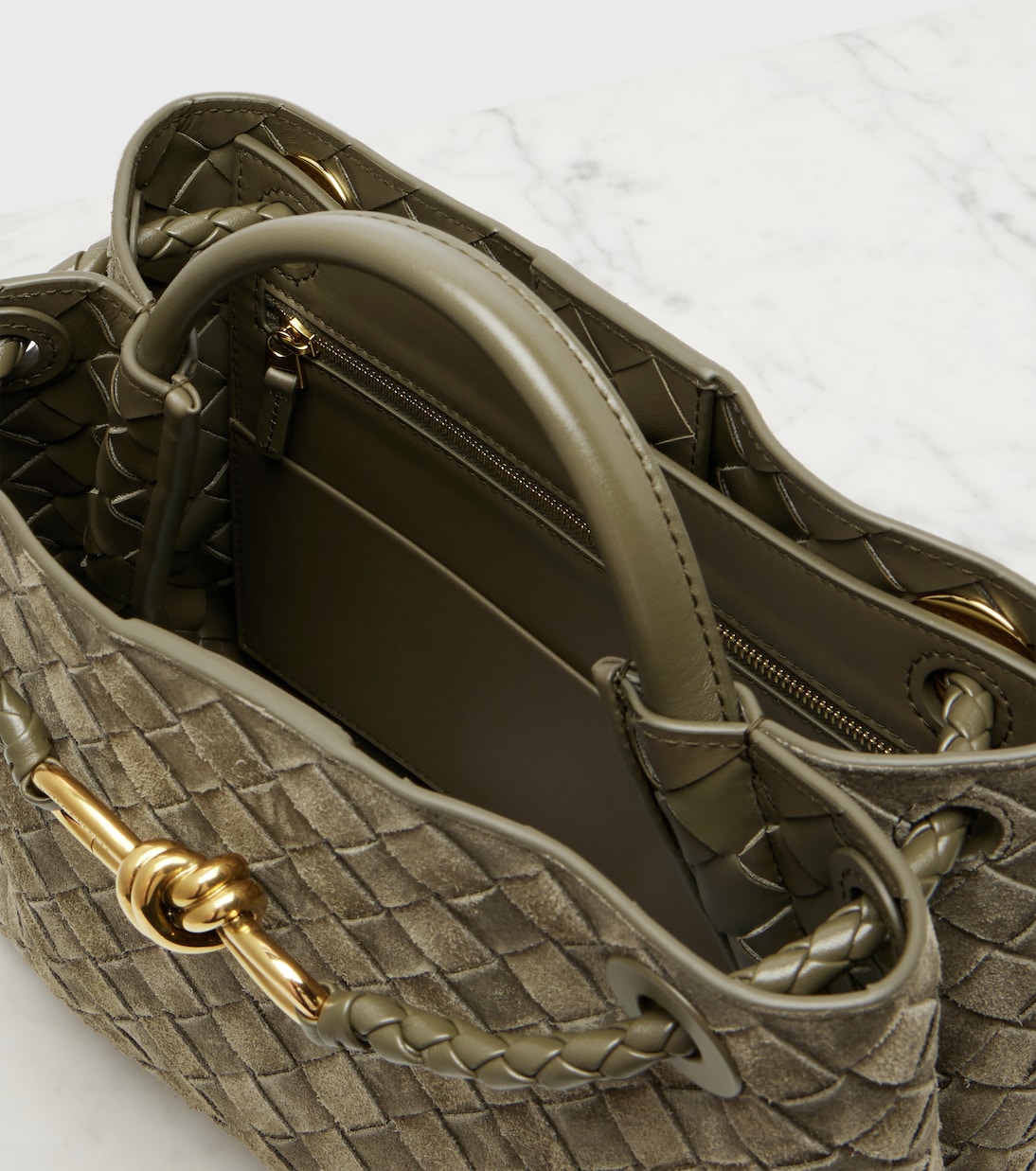 Tote Andiamo Small aus Veloursleder | Bottega Veneta