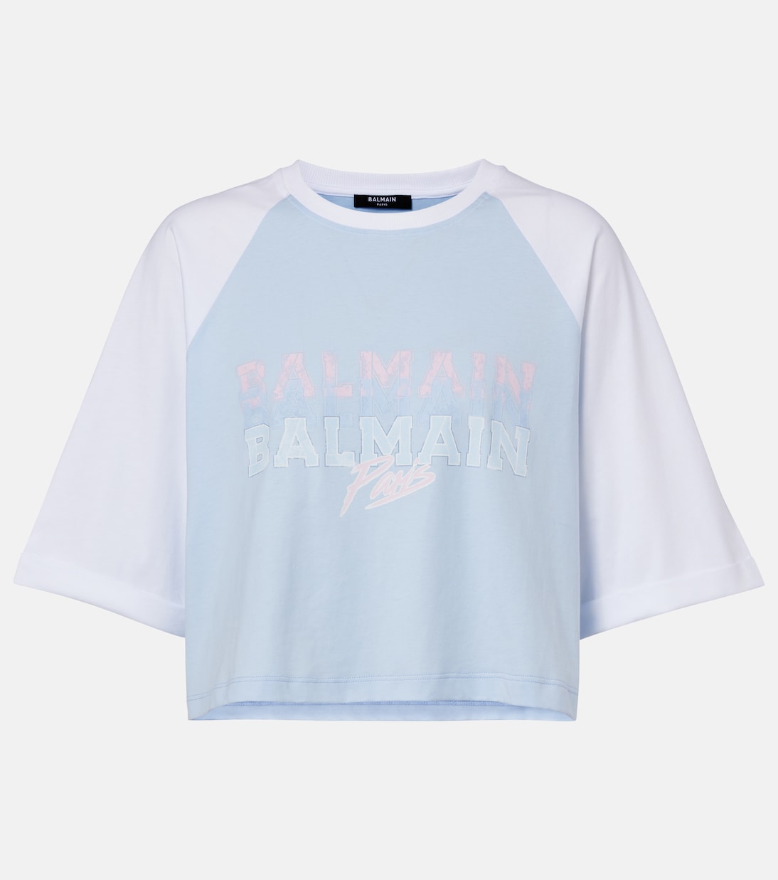 Camiseta cropped de jersey de algodón | Balmain