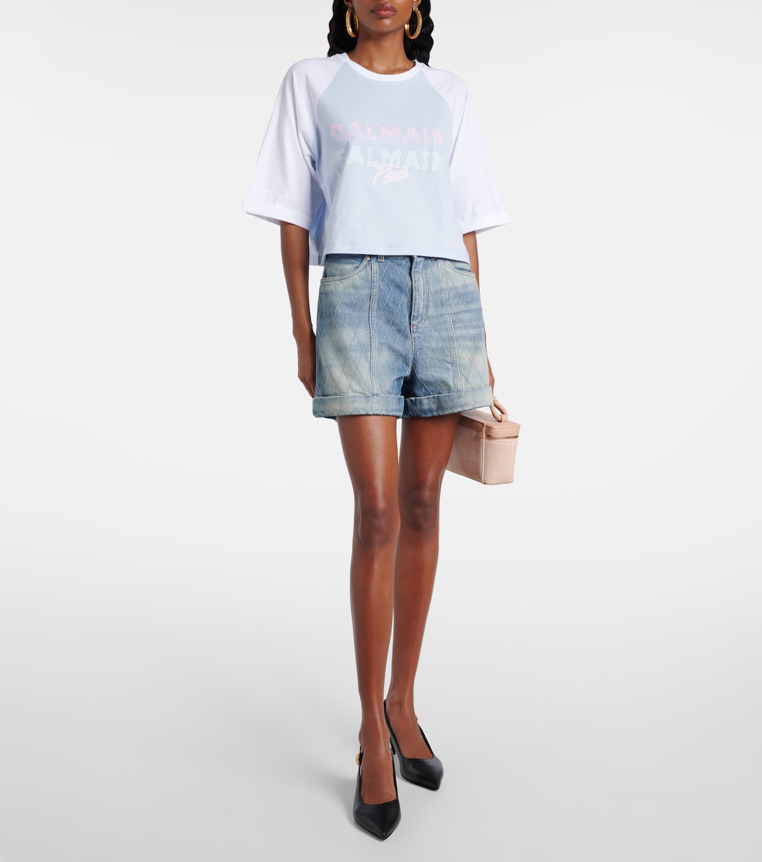 Camiseta cropped de jersey de algodón | Balmain