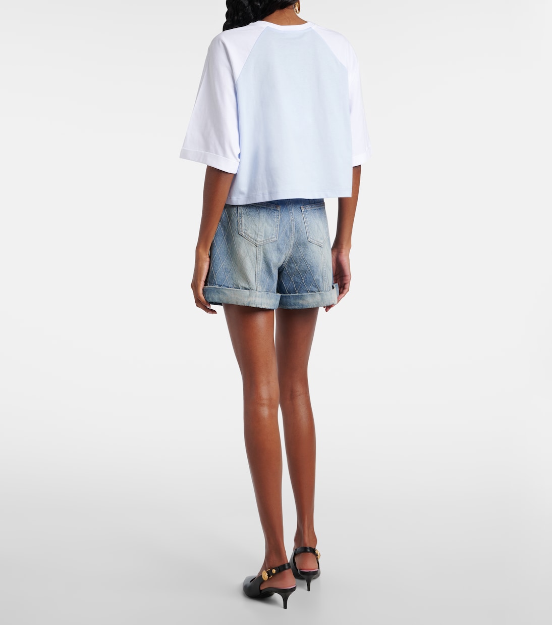 Camiseta cropped de jersey de algodón | Balmain