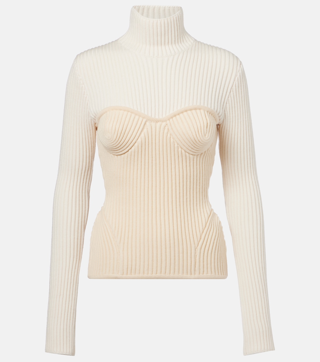 Ribbed-knit wool-blend turtleneck sweater | Jean Paul Gaultier