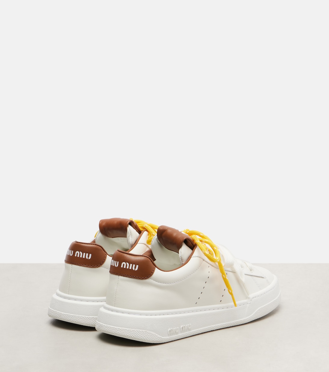 Logo leather sneakers | Miu Miu