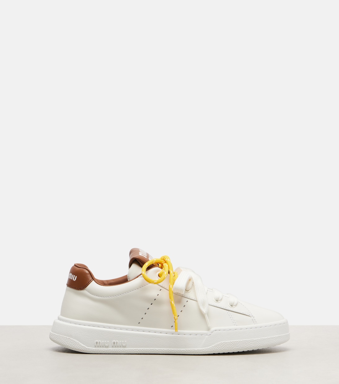 Logo leather sneakers | Miu Miu