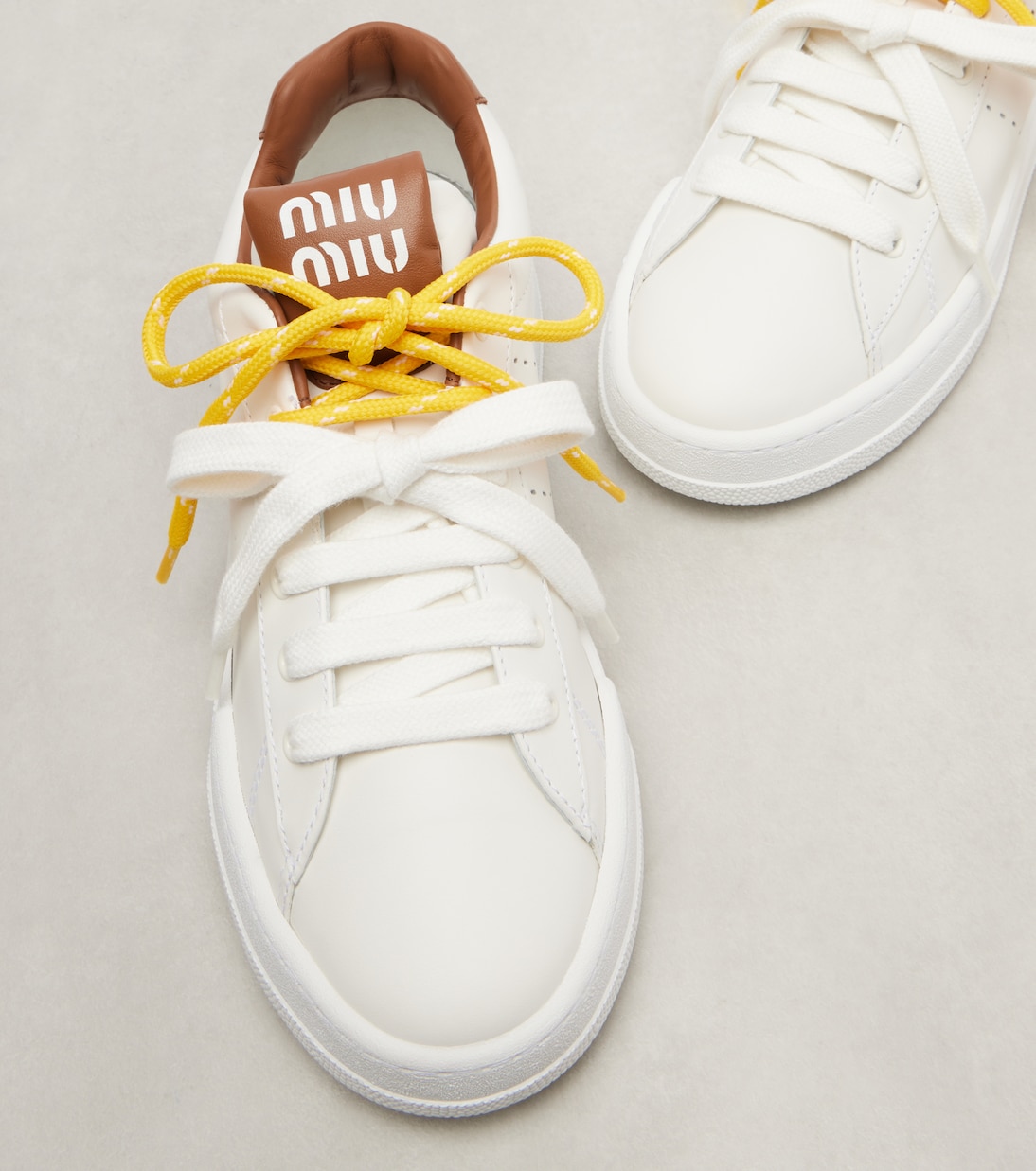 Logo leather sneakers | Miu Miu
