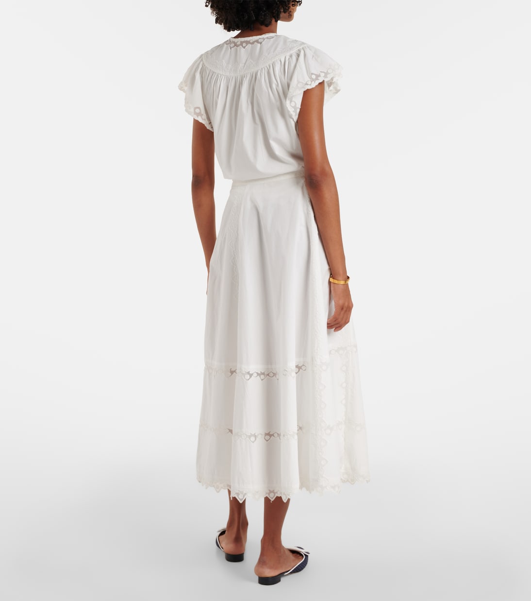 Lucia embroidered cotton midi skirt | Ulla Johnson