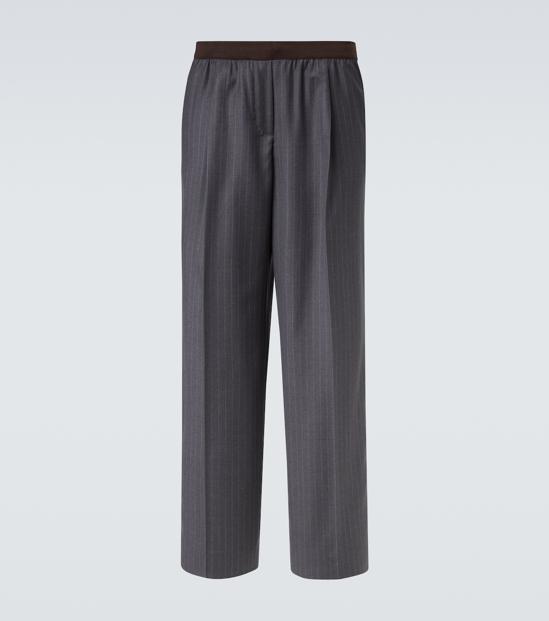 Pinstripe virgin wool straight pants | Miu Miu