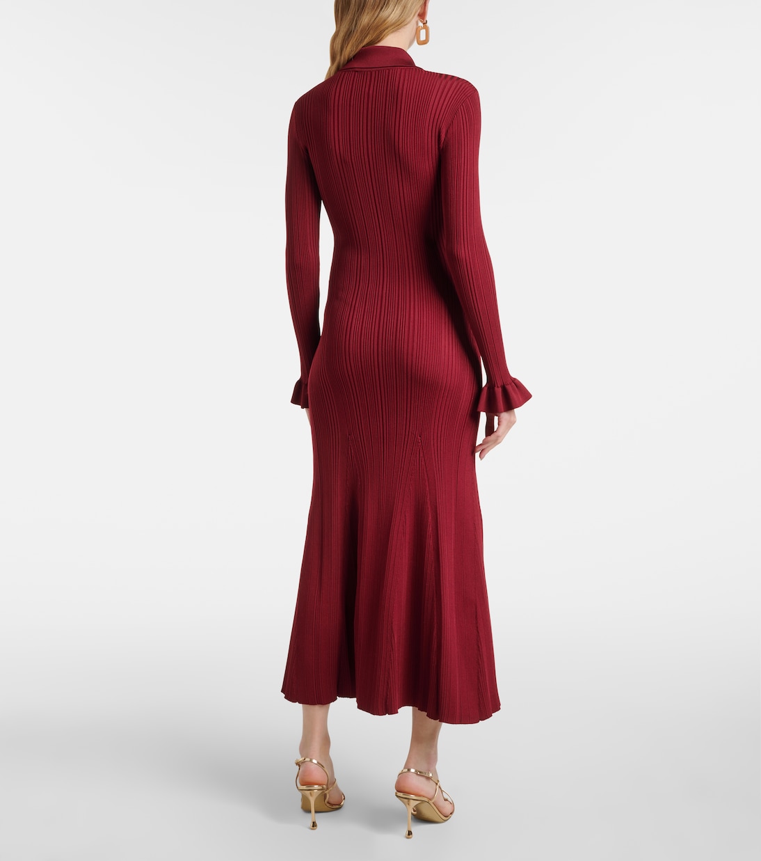 Ribbed-knit midi dress | Self-Portrait