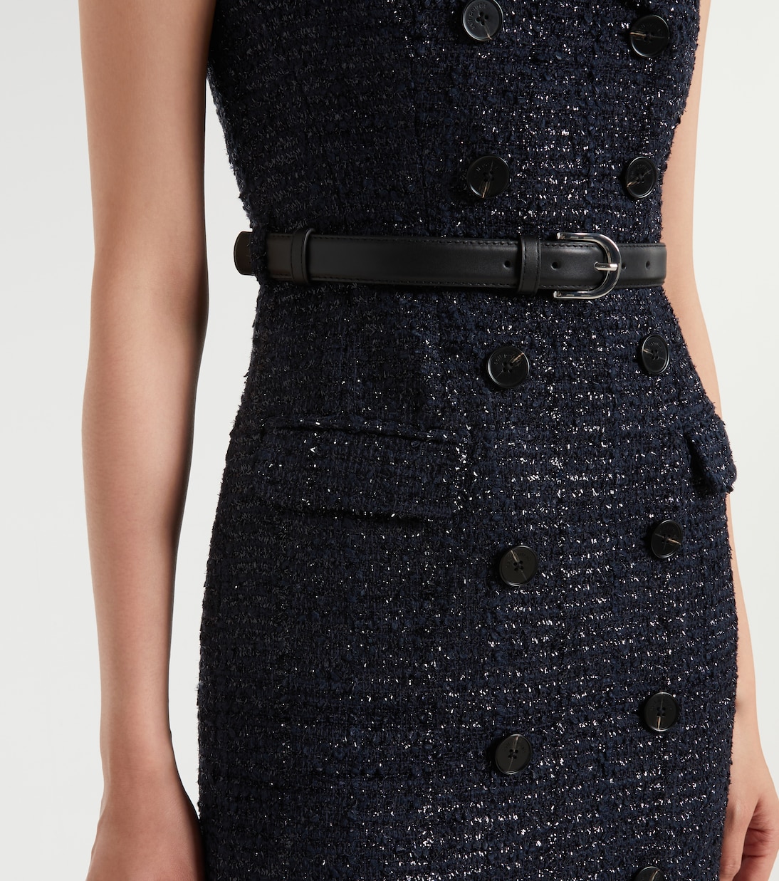 Belted bouclé midi dress | Self-Portrait