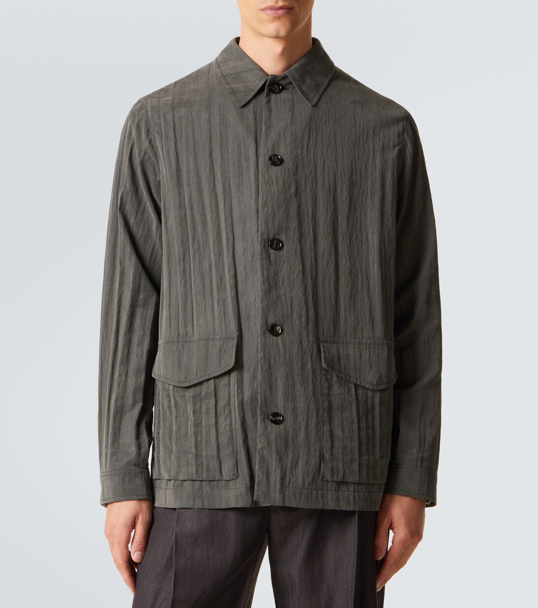 Pleated canvas overshirt | Giorgio Armani