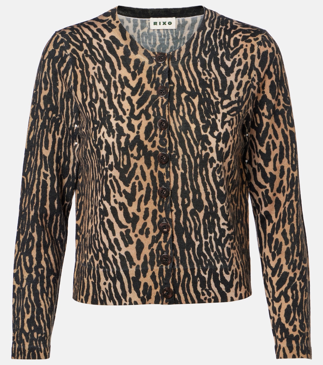 Peony leopard-print wool cardigan | Rixo