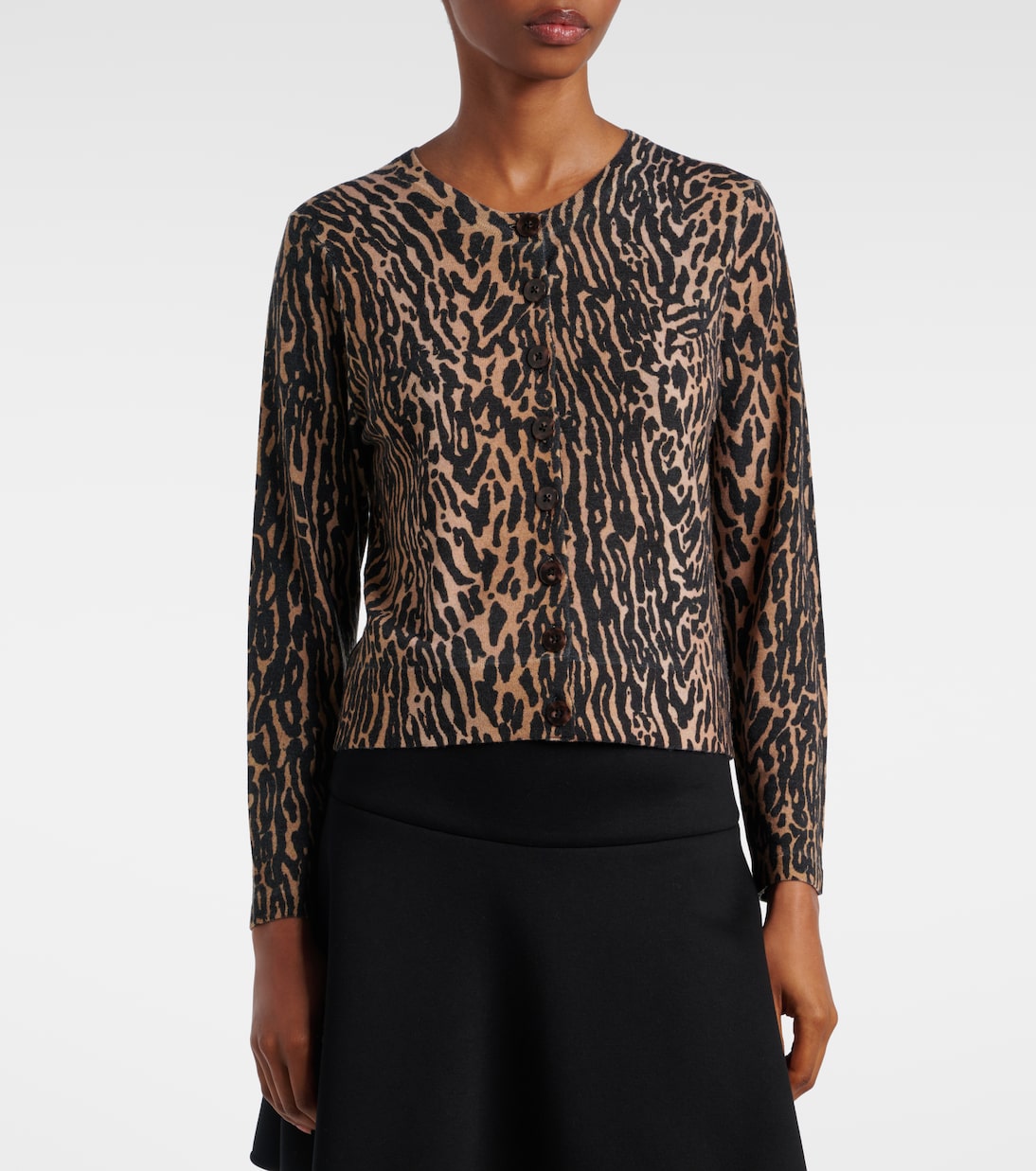 Peony leopard-print wool cardigan | Rixo