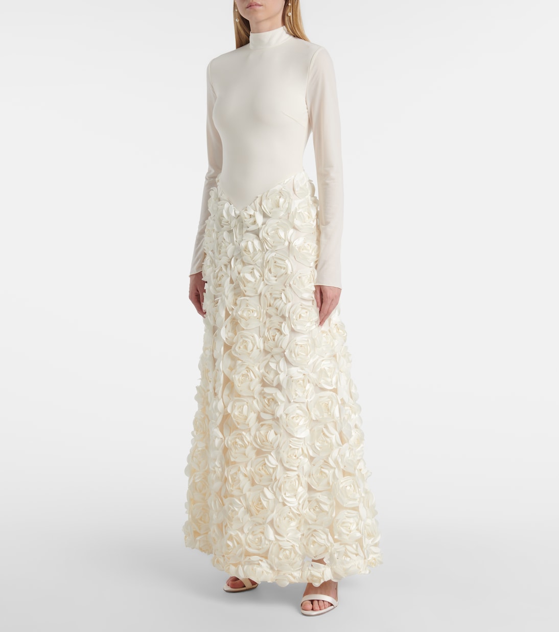 Floral-appliqué gown | Rotate