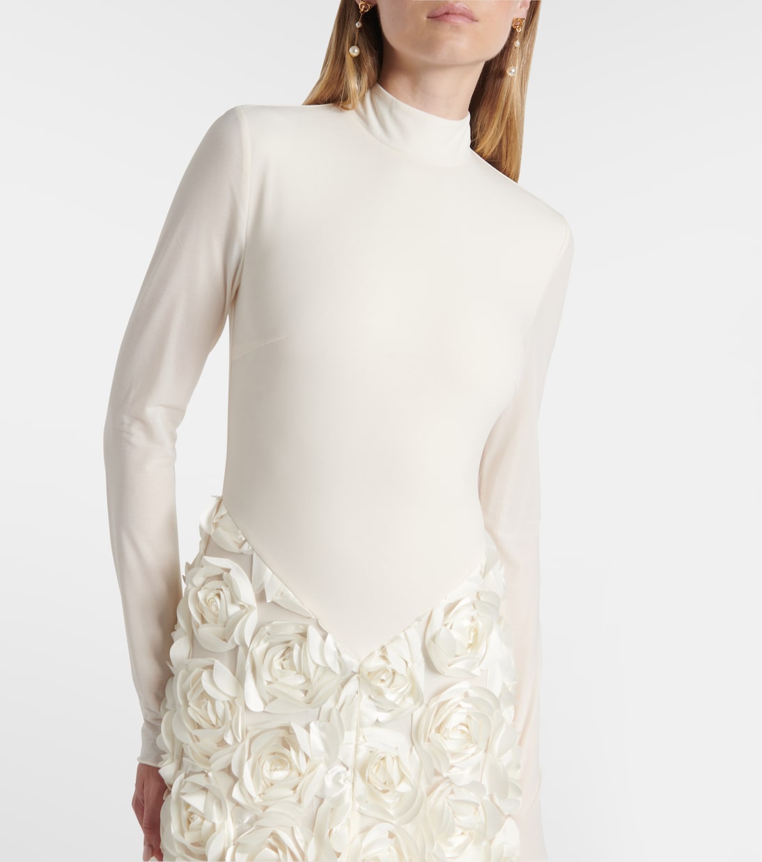 Floral-appliqué gown | Rotate