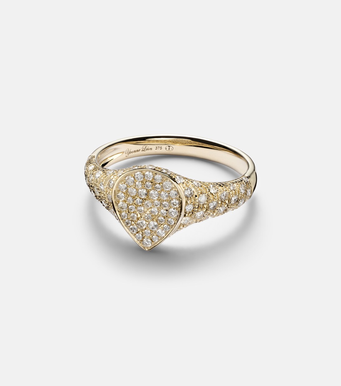 Mini 9kt gold ring with diamonds | Yvonne Léon