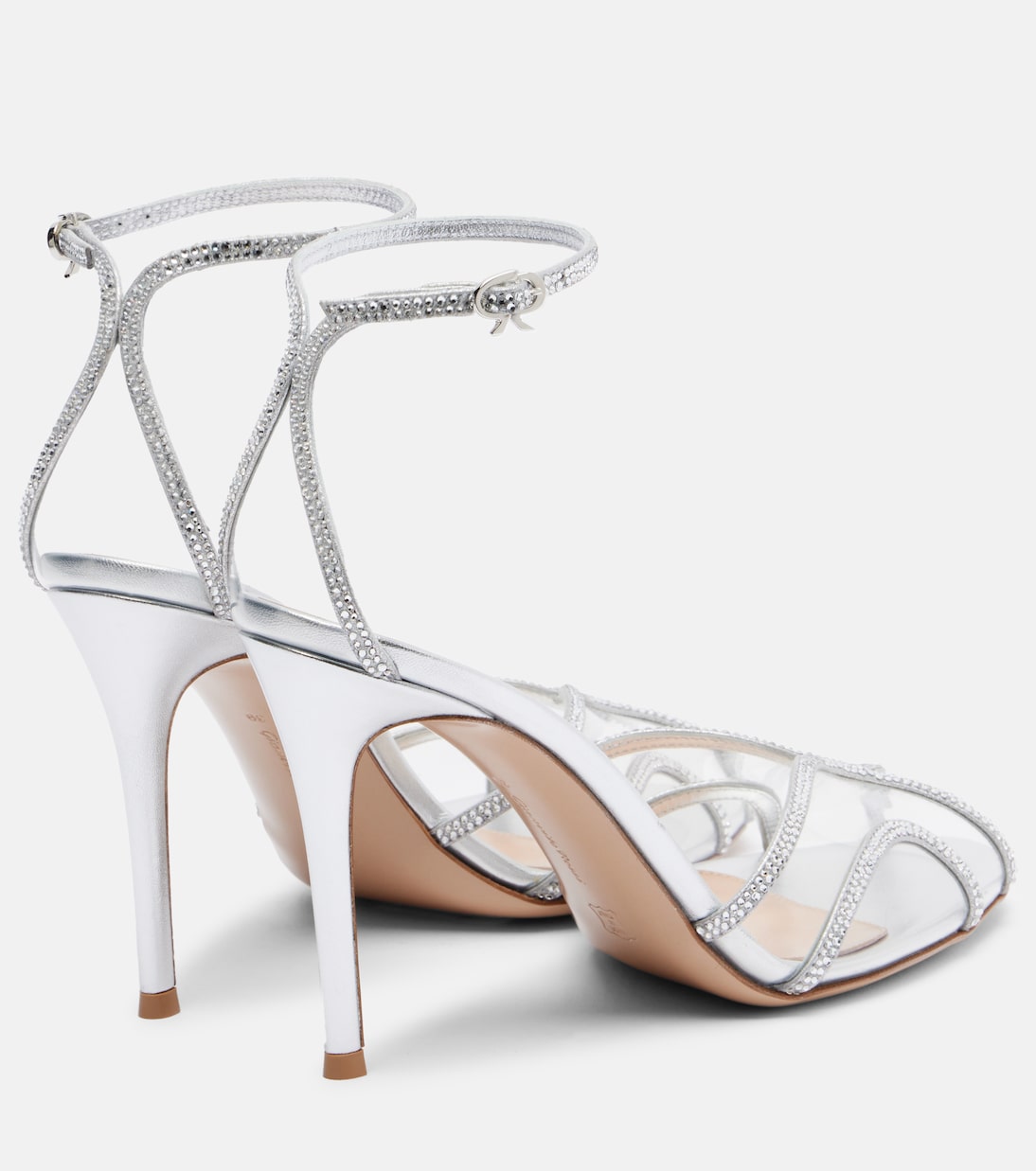 Sandalen 95 aus Veloursleder mit Kristallen | Gianvito Rossi