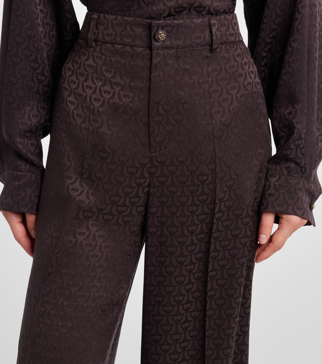 Silk jacquard wide-leg pants | Gucci