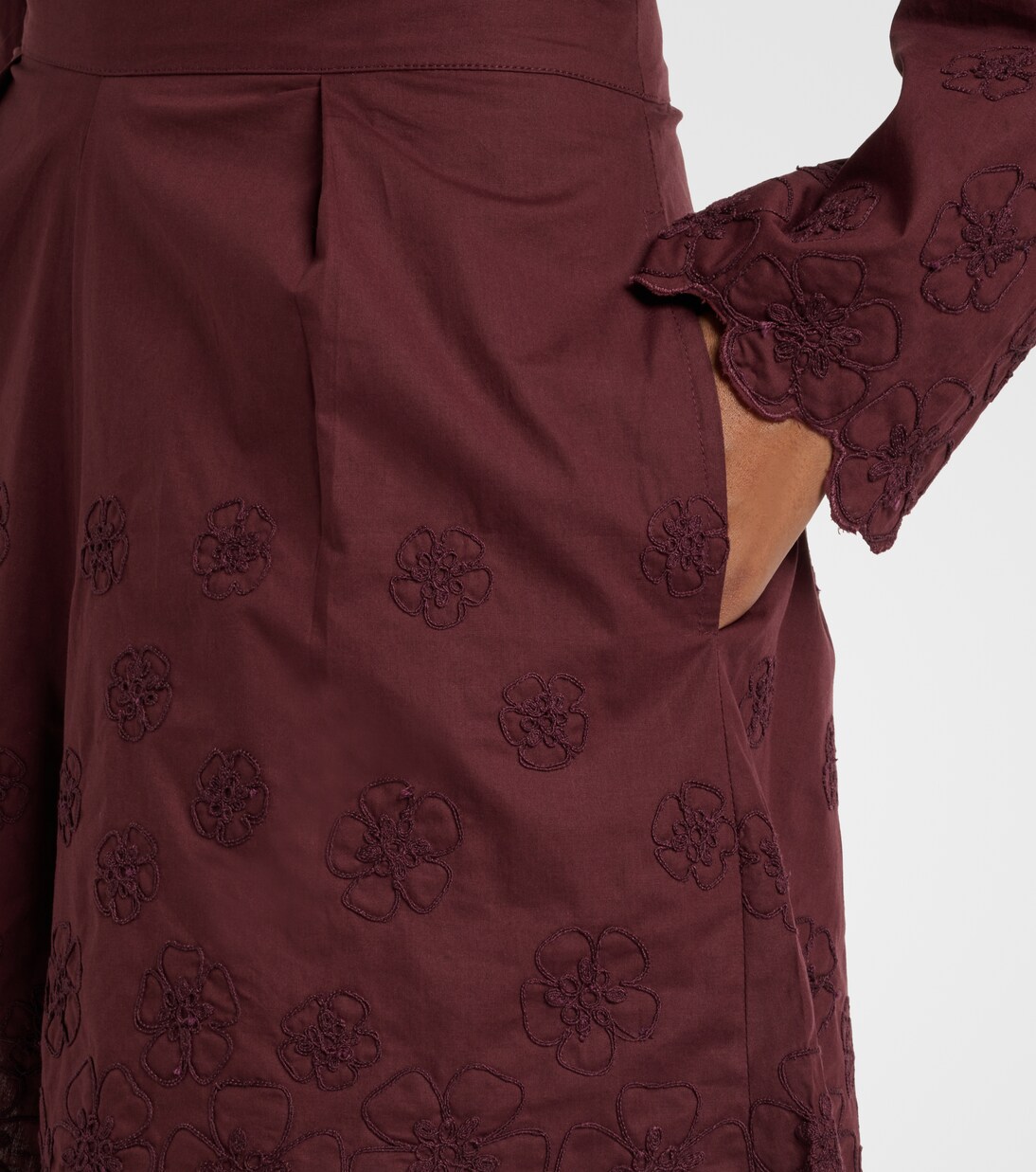 Embroidered floral cotton poplin shorts | Juliet Dunn