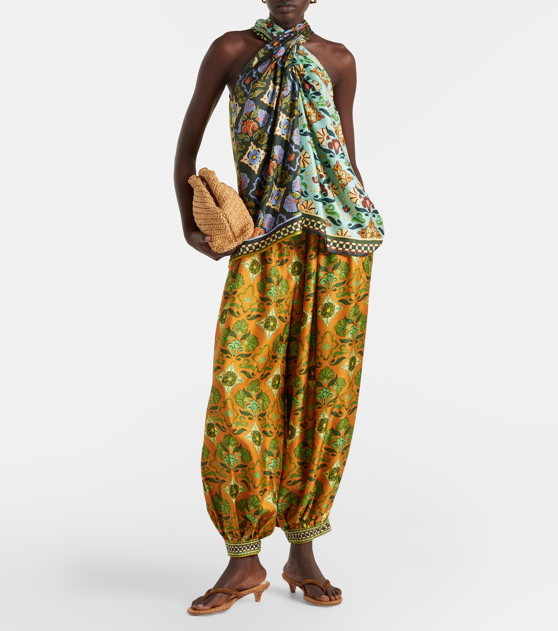 Cece floral silk tapered pants | Alémais