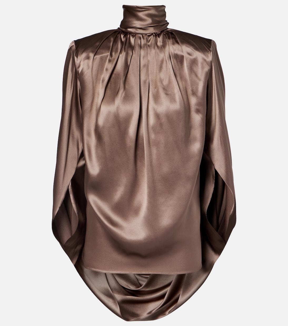 Draped silk-blend satin top | Mugler