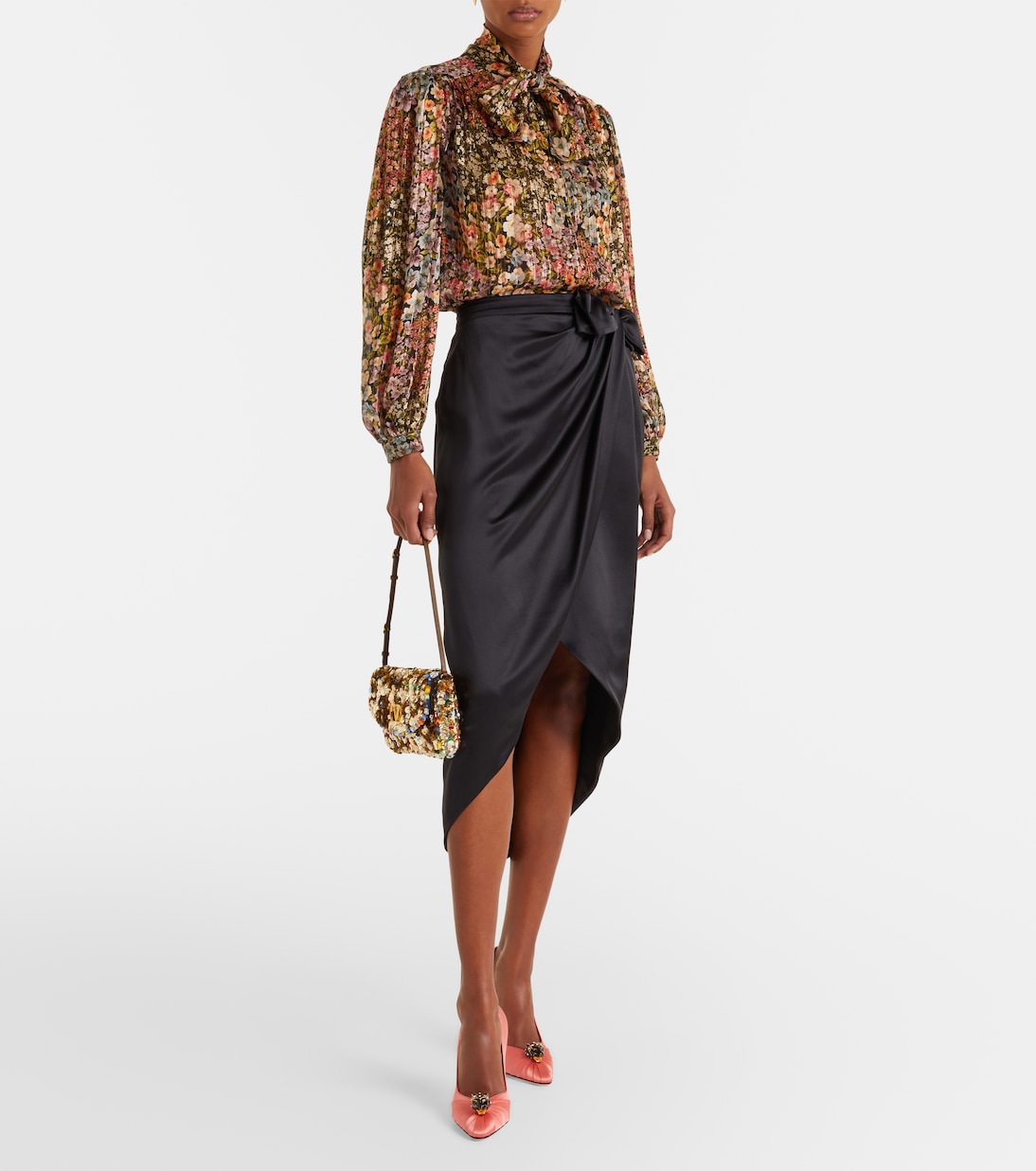 Pas De Chat 105 embellished satin pumps | Valentino Garavani