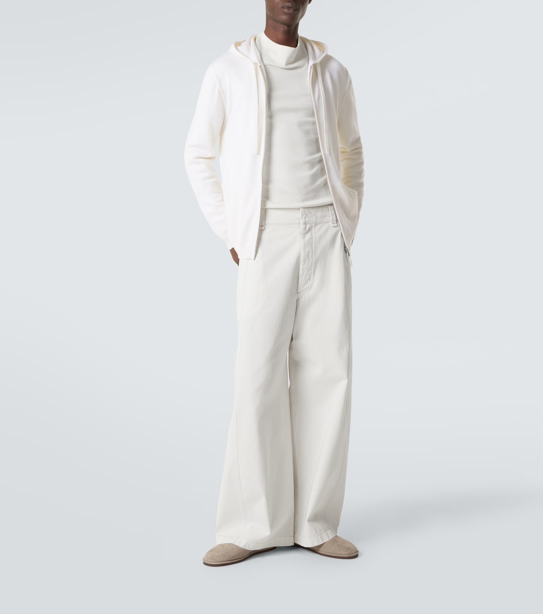 Zip-up wool and cashmere hoodie | Allude