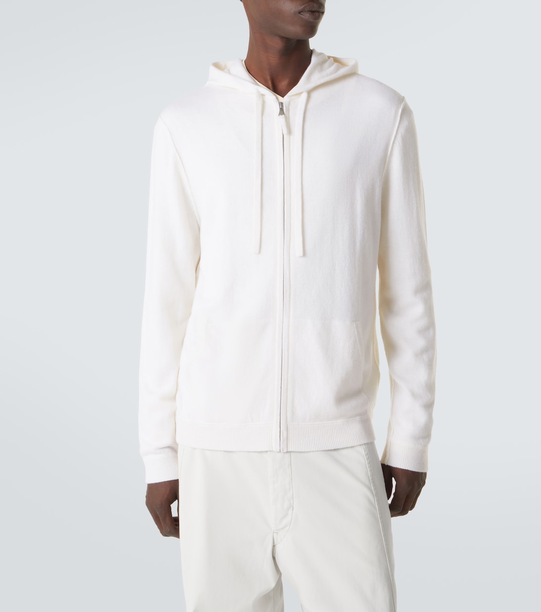 Zip-up wool and cashmere hoodie | Allude