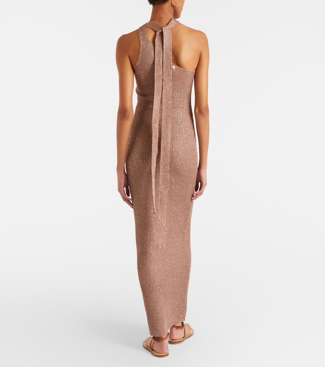 Robe longue Aretha asymétrique à sequins | Bananhot