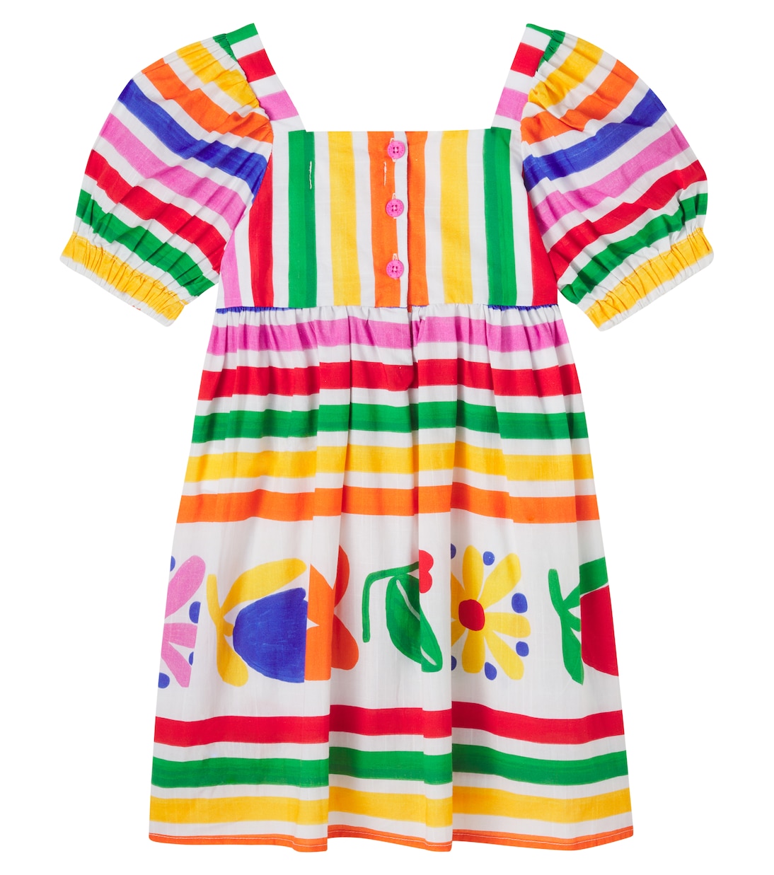 Barrado striped cotton dress | Fábula