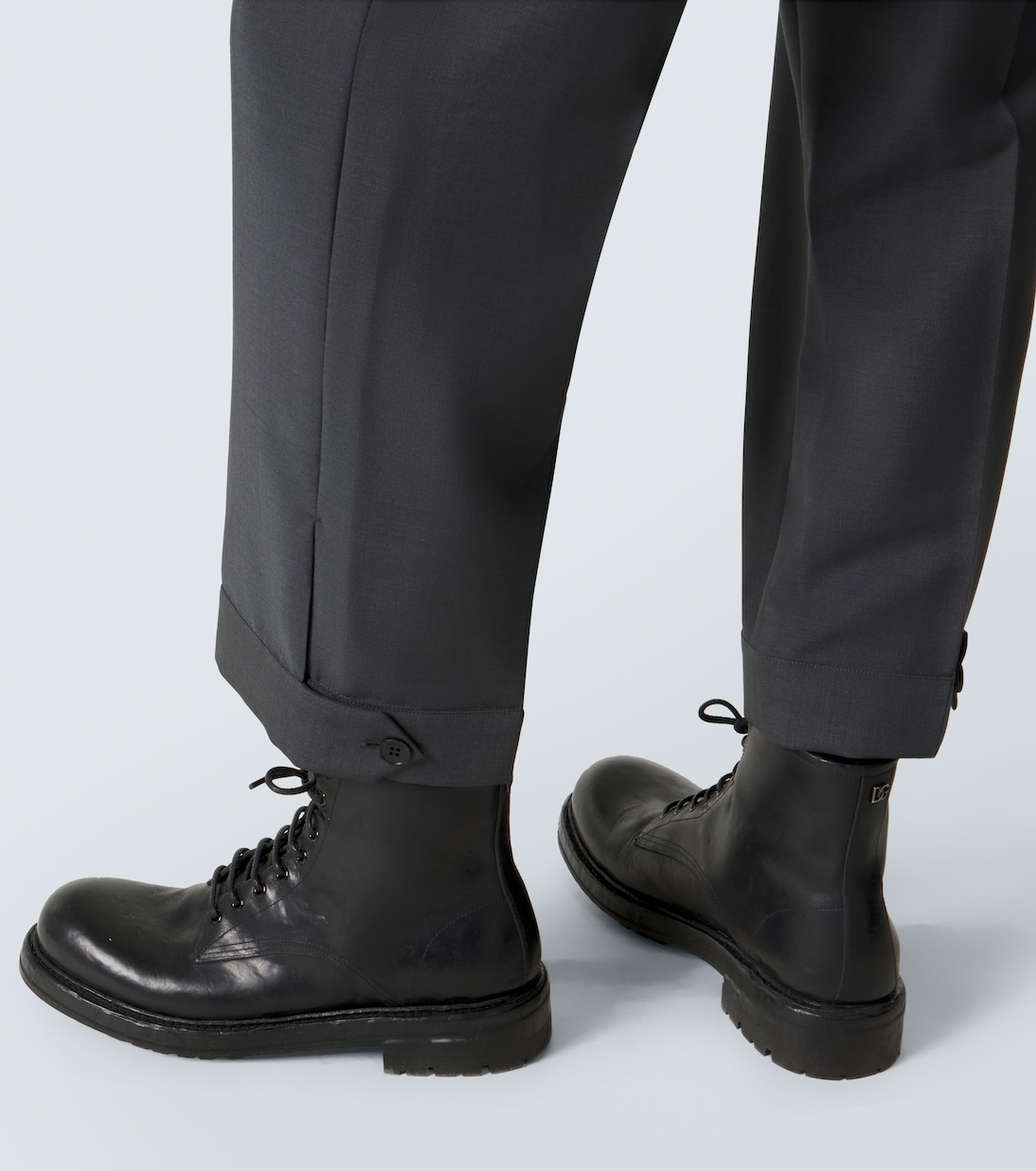 Cropped wool and mohair straight pants | Versace