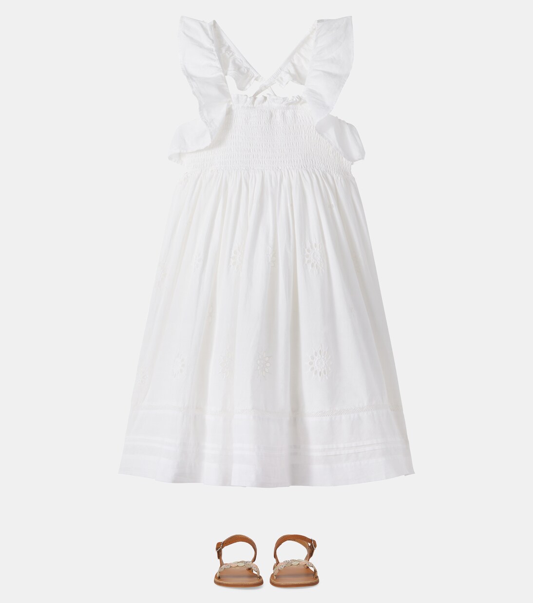 Anaya ruffled embroidered cotton dress | Louise Misha