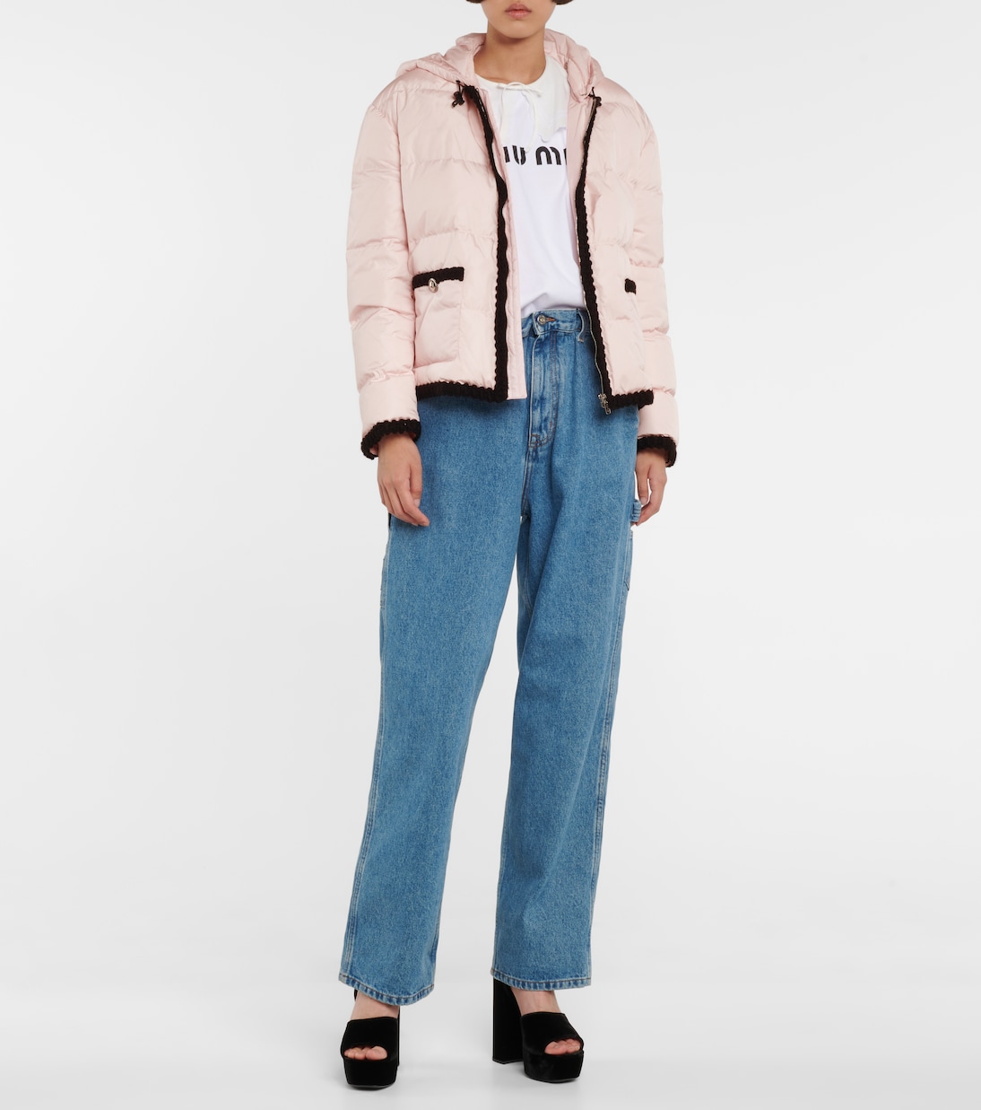 Down-filed nylon jacket | Miu Miu