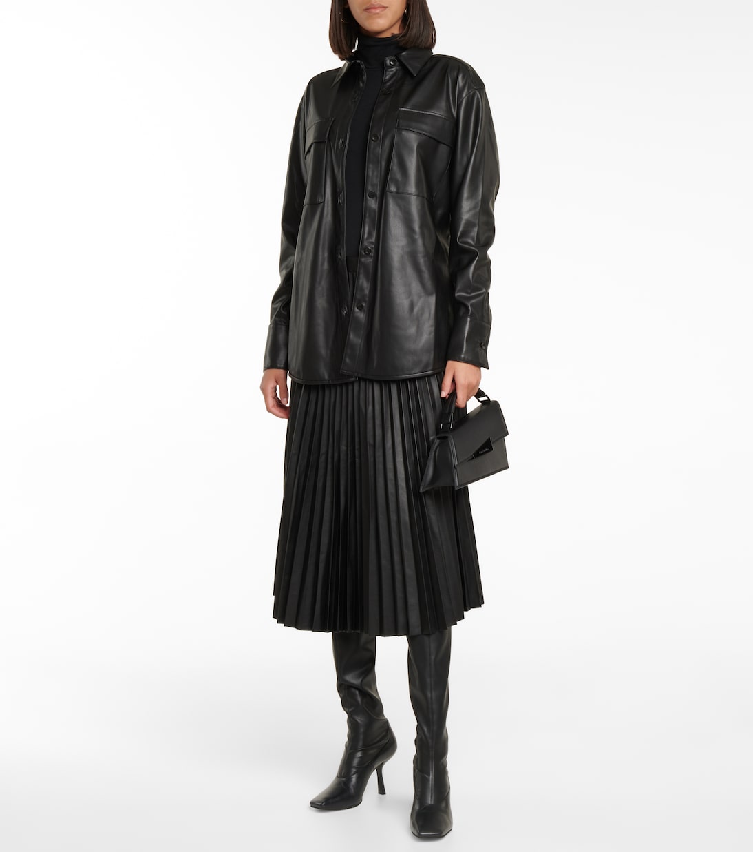 Jupe midi White Label en cuir synthétique | Proenza Schouler
