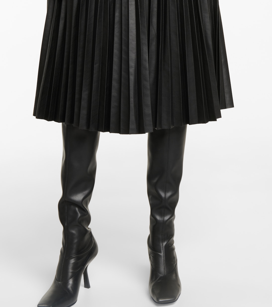 Jupe midi White Label en cuir synthétique | Proenza Schouler