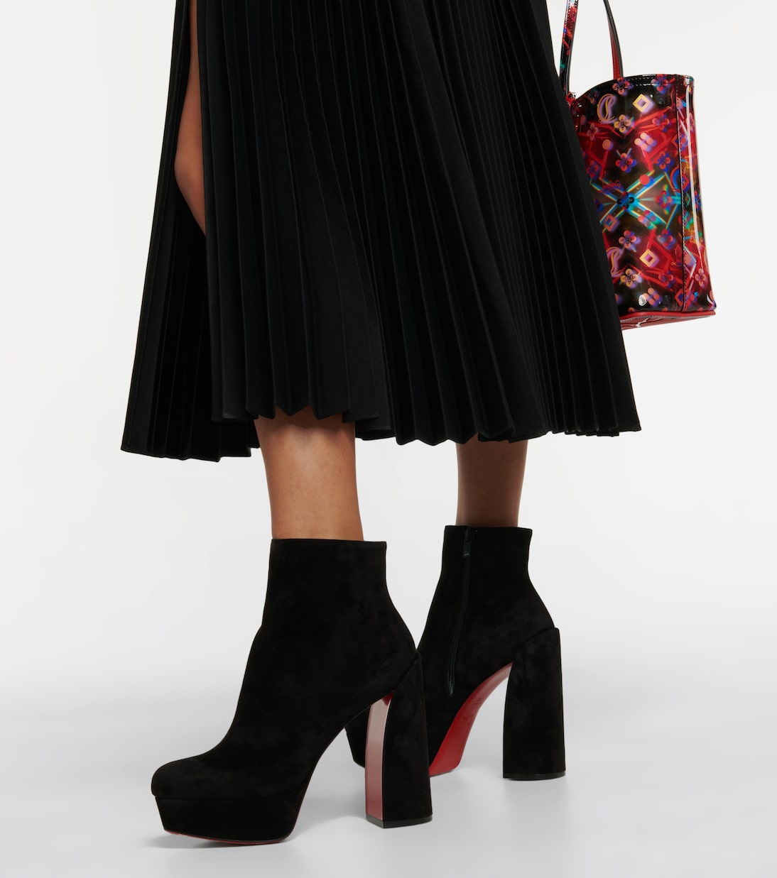 Bottines Movida 130 à plateau en daim | Christian Louboutin