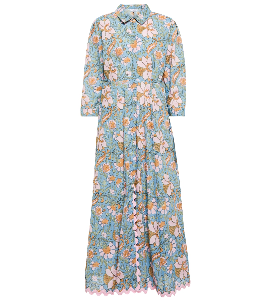 Floral cotton shirt maxi dress | Juliet Dunn