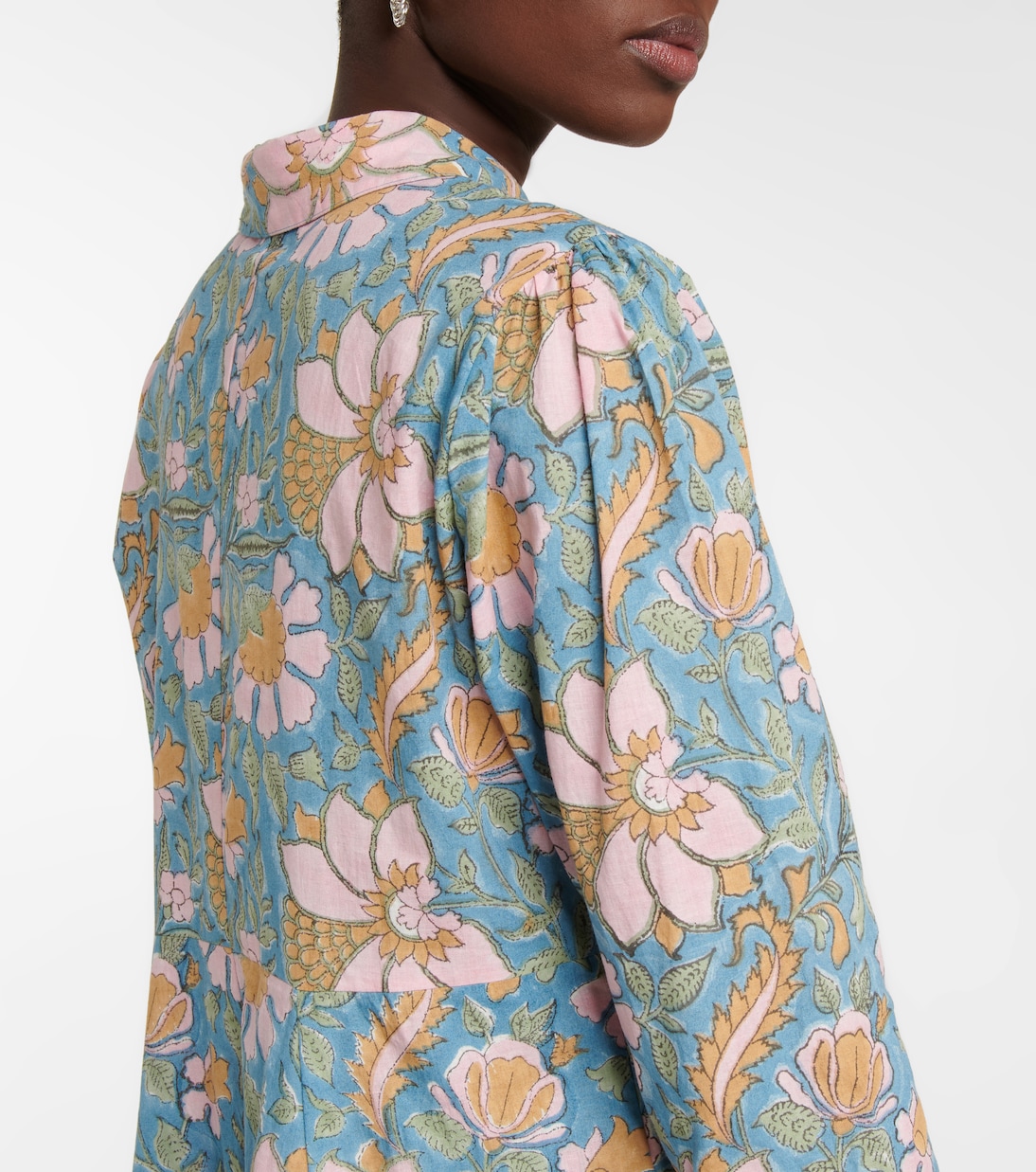 Floral cotton shirt maxi dress | Juliet Dunn