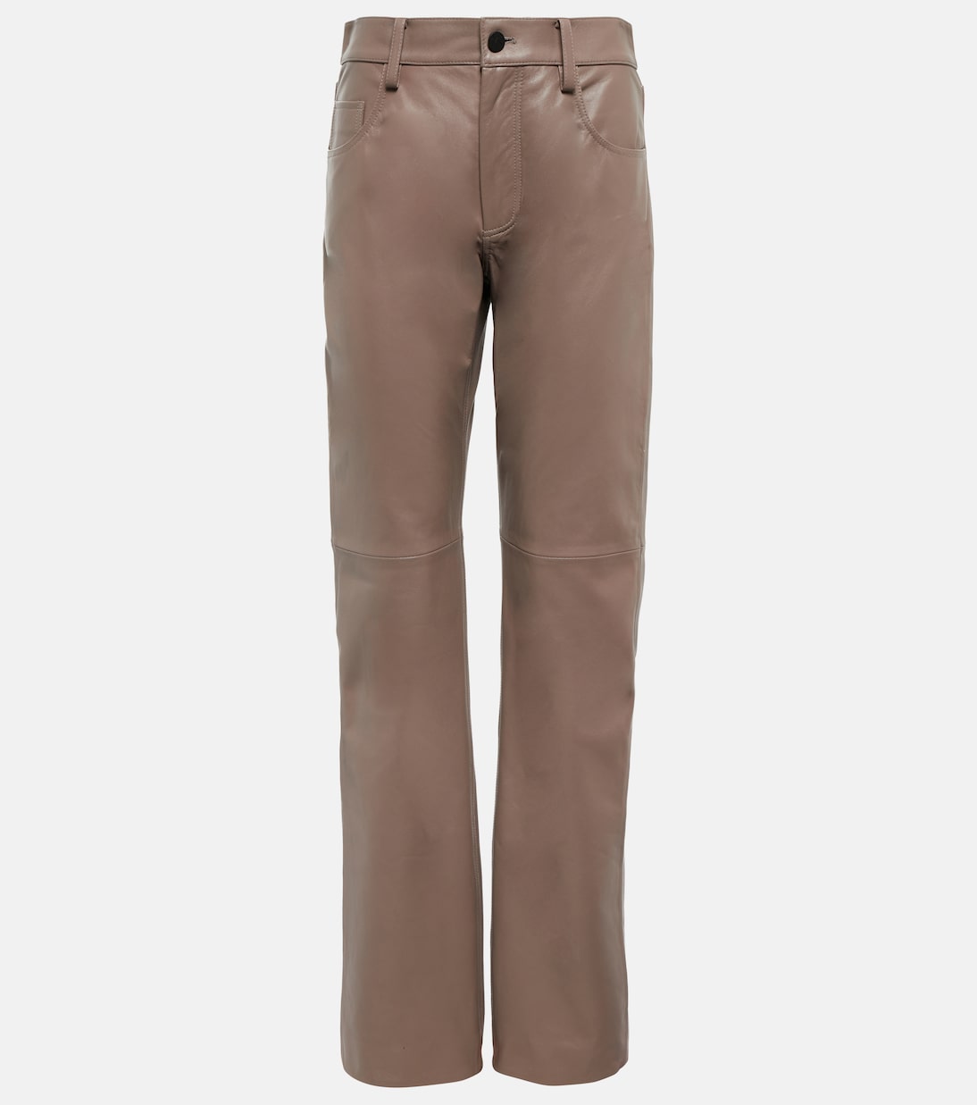 Mid-rise leather pants | The Mannei