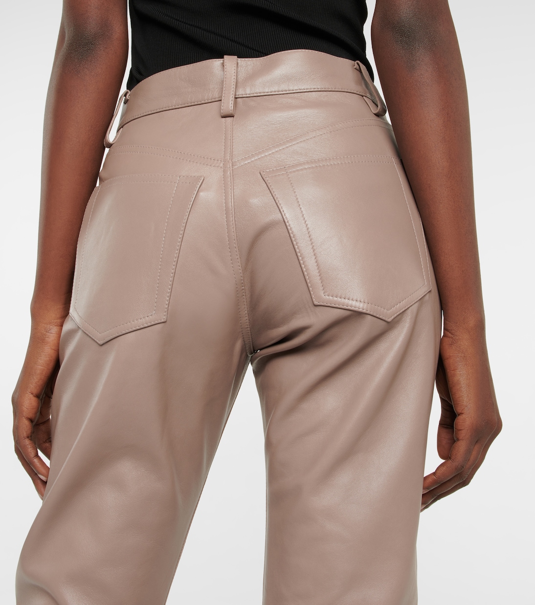 Mid-rise leather pants | The Mannei