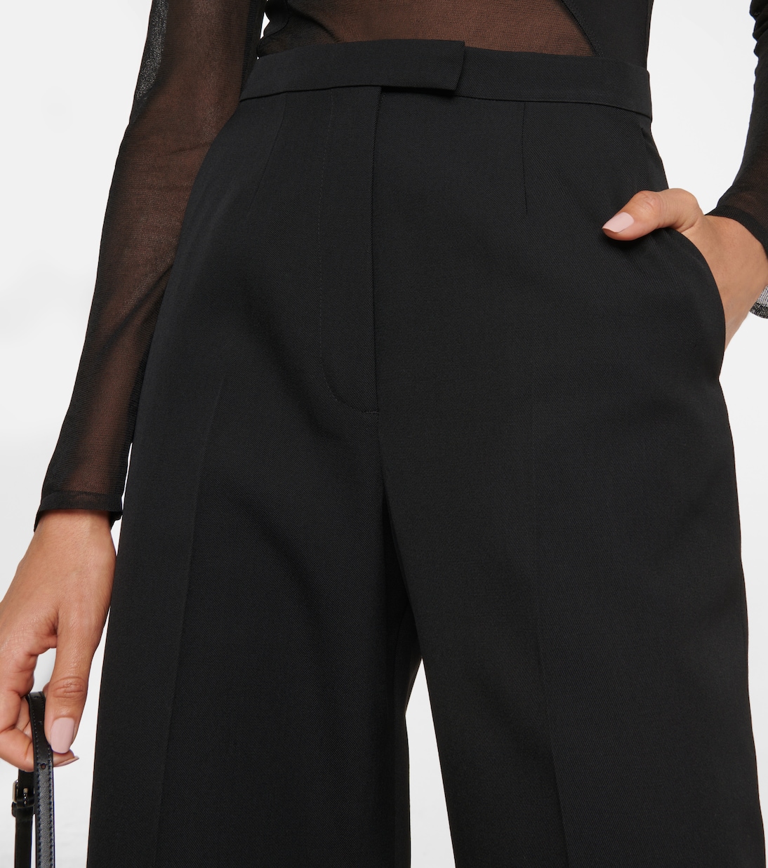 Pantaloni in lana a gamba larga | Alaïa