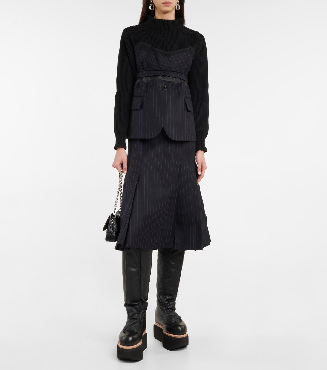 Botas mosqueteras de piel con plataforma | Sacai