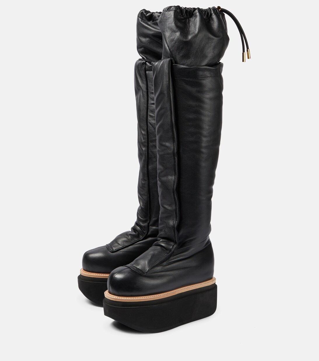Botas mosqueteras de piel con plataforma | Sacai