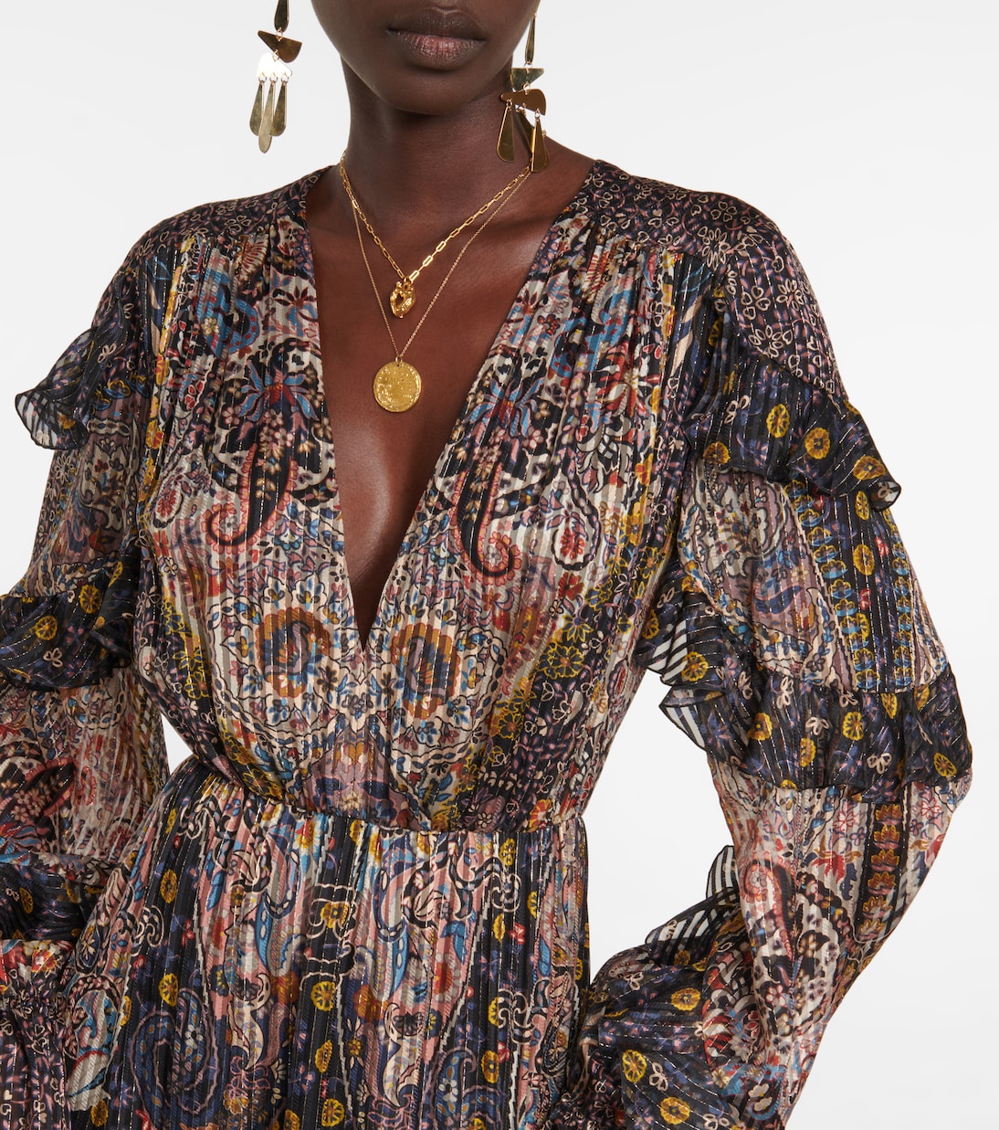Abito lungo in seta con stampa | Etro