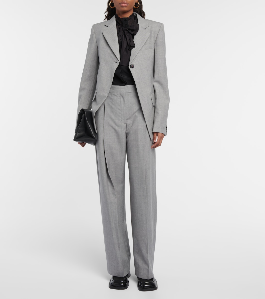 Pantalon ample en laine vierge | Victoria Beckham