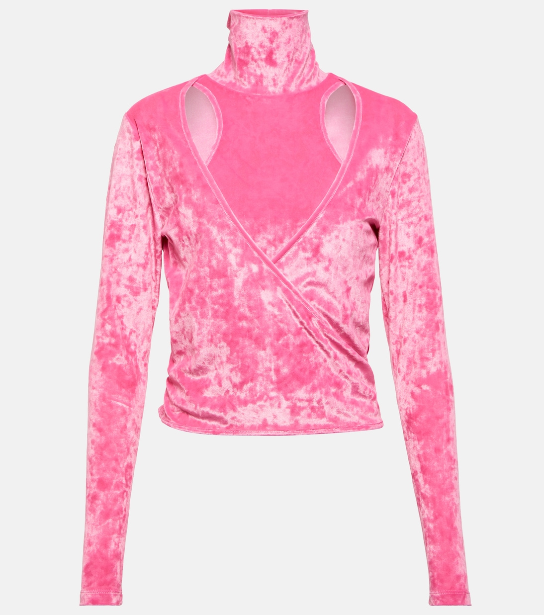 Top wrap de terciopelo con aberturas | Ganni