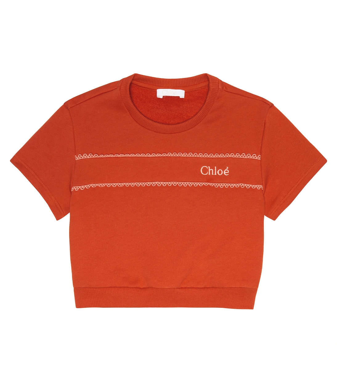 Felpa in cotone con ricamo del logo | Chloé Kids