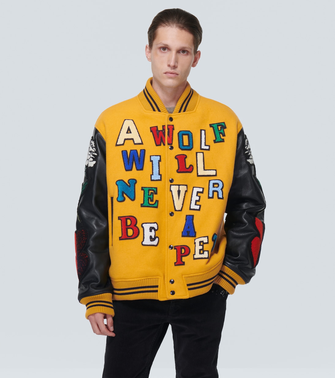 Appliqué wool-blend varsity jacket | Undercover