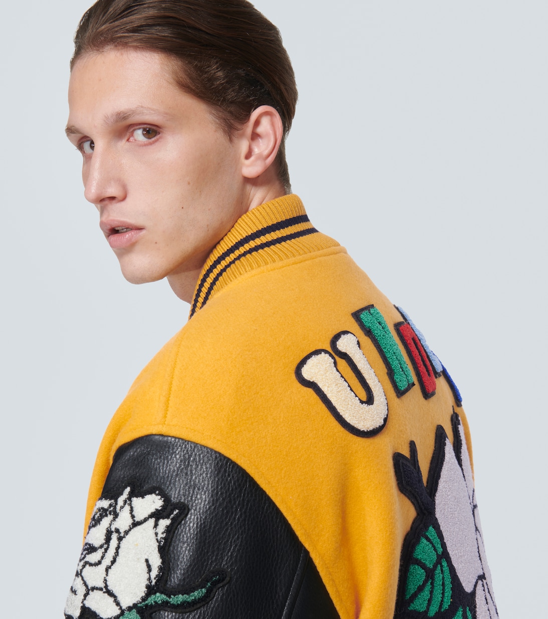 Appliqué wool-blend varsity jacket | Undercover
