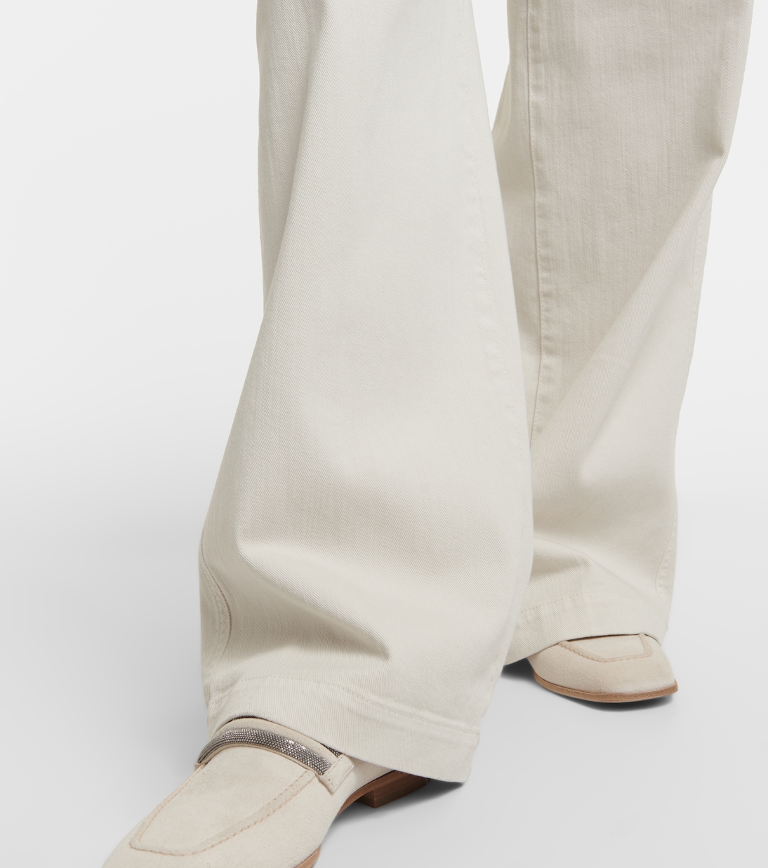 Jeans a gamba larga e vita alta | Brunello Cucinelli