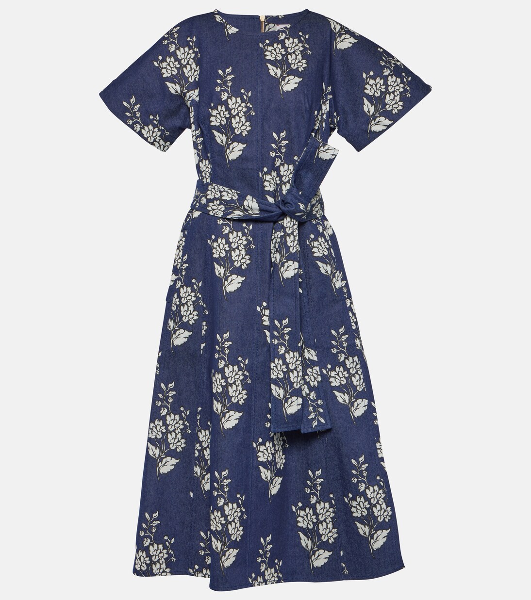 Floral denim midi dress | Carolina Herrera